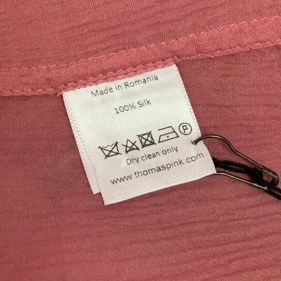 New PINK Women's Darcy Winchester 100% Silk Long Sleeve Button Down Shirt Large - Picture 11 of 11